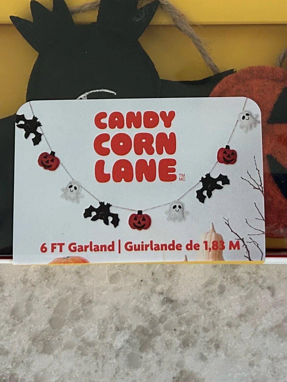 “New” Candy Corn Lane Halloween Felt Garland - Pumpkins, Ghosts & Bats